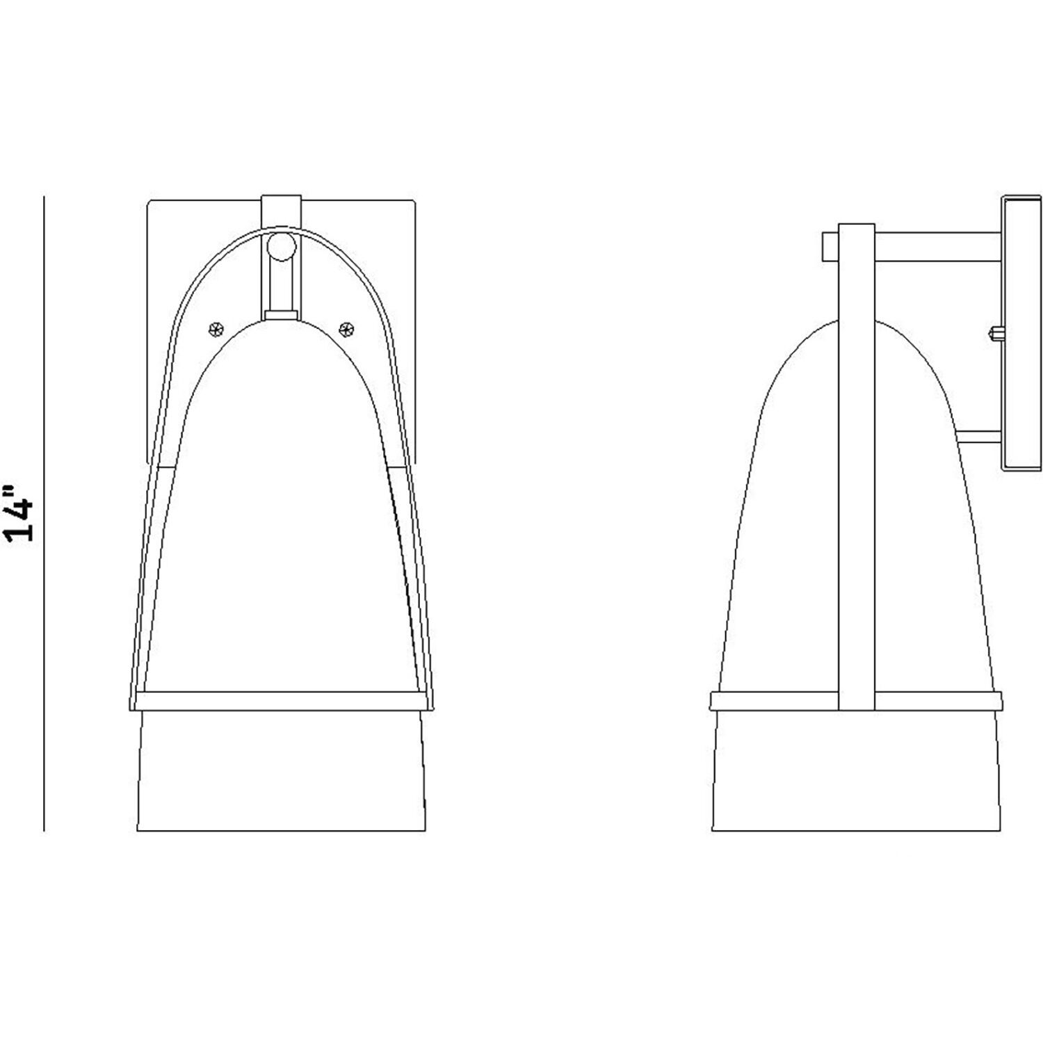 Rue 1 Light 14 inch Black Exterior Wall Lantern